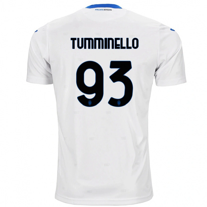 Danxen Bambino Maglia Marco Tumminello #93 Bianco Kit Gara Away 2024/25 Maglietta