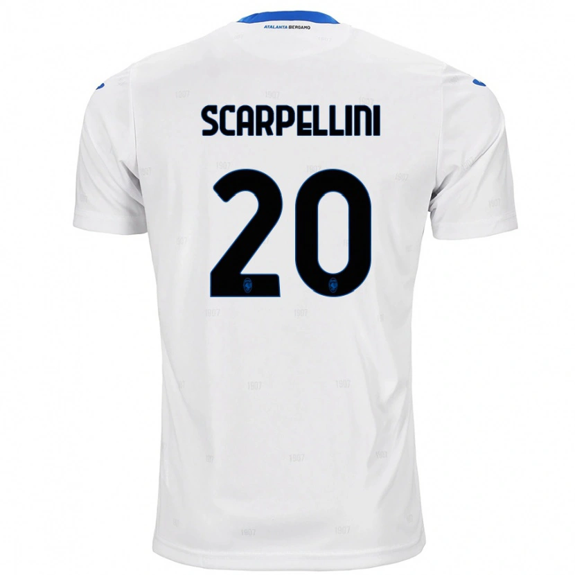 Danxen Bambino Maglia Andrea Scarpellini #20 Bianco Kit Gara Away 2024/25 Maglietta