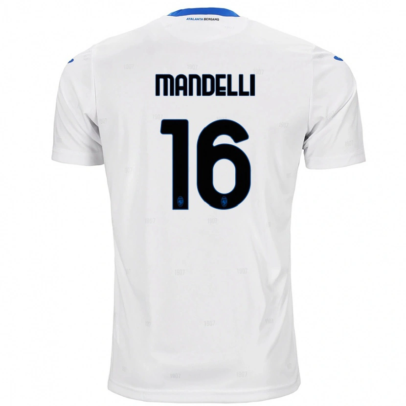 Danxen Bambino Maglia Giulia Mandelli #16 Bianco Kit Gara Away 2024/25 Maglietta