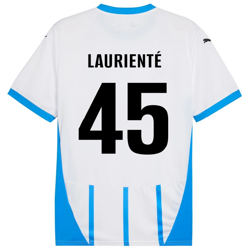 Danxen Bambino Maglia Armand Laurienté #45 Bianco Blu Kit Gara Away 2024/25 Maglietta