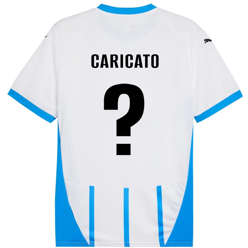 Danxen Bambino Maglia Tiziano Caricato #0 Bianco Blu Kit Gara Away 2024/25 Maglietta