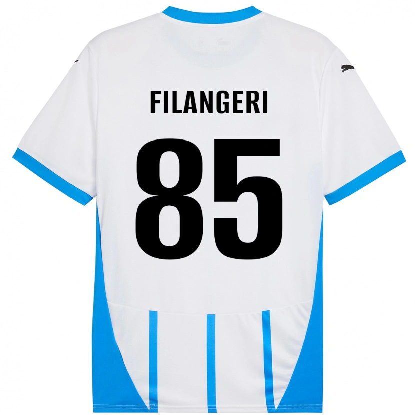Danxen Bambino Maglia Maria Luisa Filangeri #85 Bianco Blu Kit Gara Away 2024/25 Maglietta