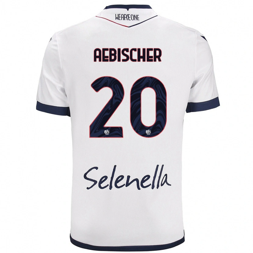 Danxen Bambino Maglia Michel Aebischer #20 Bianco Blu Reale Kit Gara Away 2024/25 Maglietta