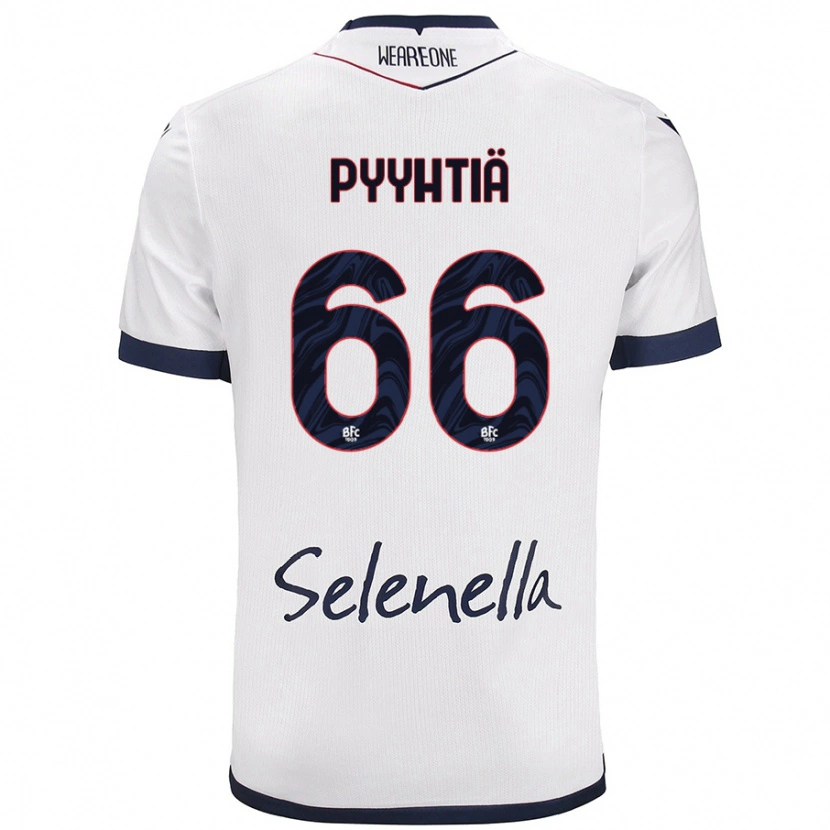 Danxen Bambino Maglia Niklas Pyyhtiä #66 Bianco Blu Reale Kit Gara Away 2024/25 Maglietta