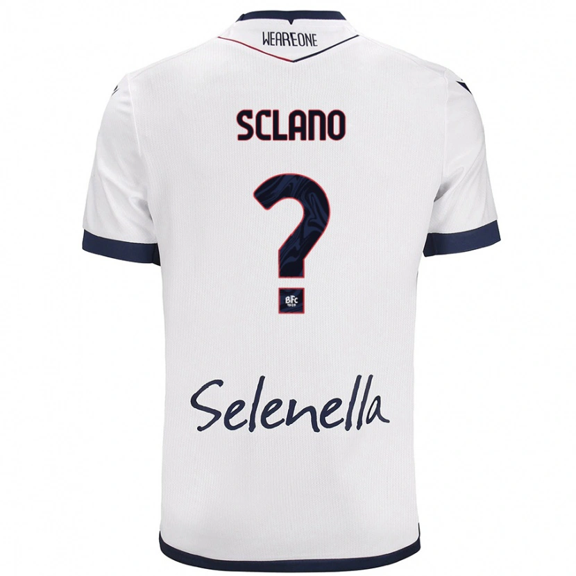 Danxen Bambino Maglia Saymon Sclano #0 Bianco Blu Reale Kit Gara Away 2024/25 Maglietta
