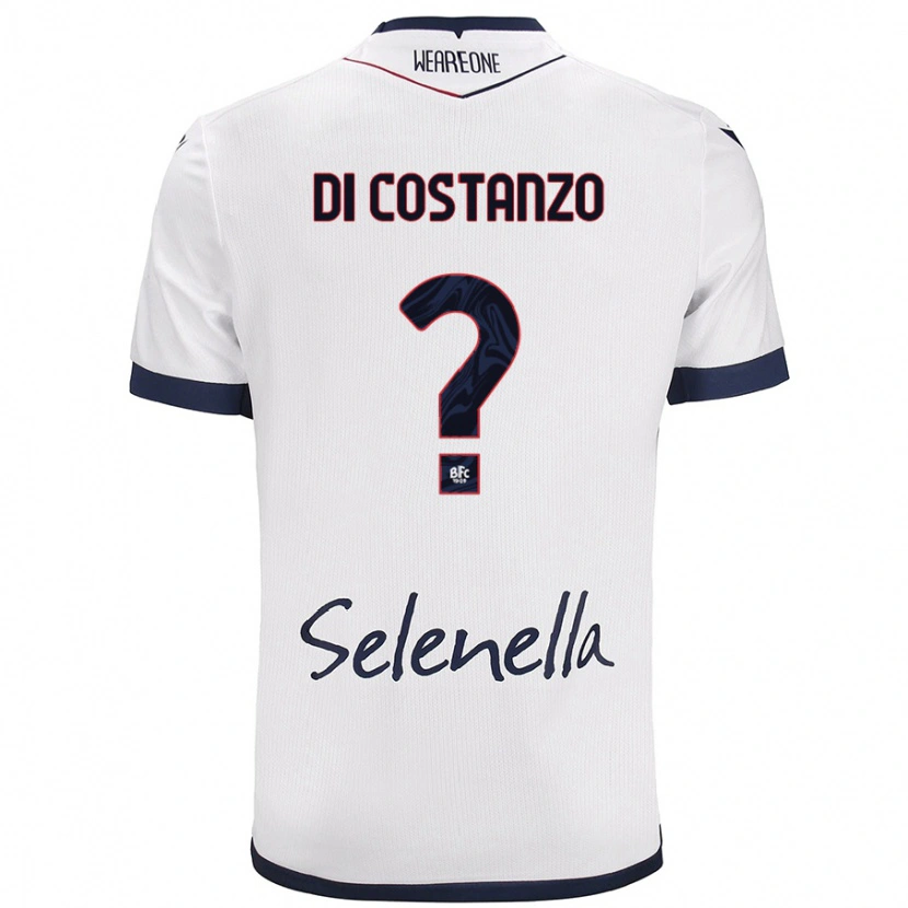 Danxen Bambino Maglia Raffaele Maria Di Costanzo #0 Bianco Blu Reale Kit Gara Away 2024/25 Maglietta