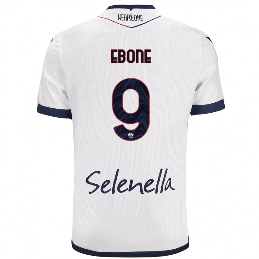 Danxen Bambino Maglia Tommaso Ebone #9 Bianco Blu Reale Kit Gara Away 2024/25 Maglietta