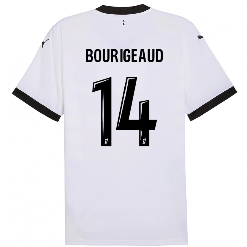 Danxen Bambino Maglia Benjamin Bourigeaud #14 Bianco Nero Kit Gara Away 2024/25 Maglietta
