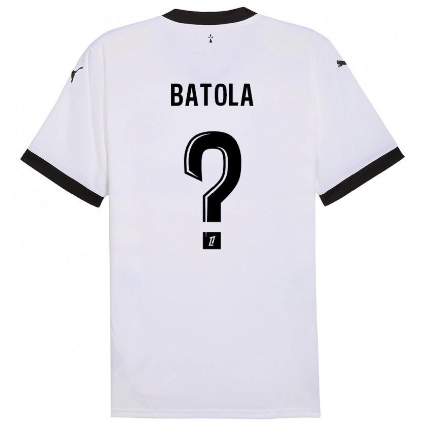 Danxen Bambino Maglia Yann Batola #0 Bianco Nero Kit Gara Away 2024/25 Maglietta