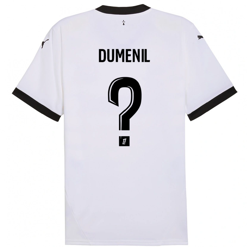 Danxen Bambino Maglia Kylian Dumenil #0 Bianco Nero Kit Gara Away 2024/25 Maglietta