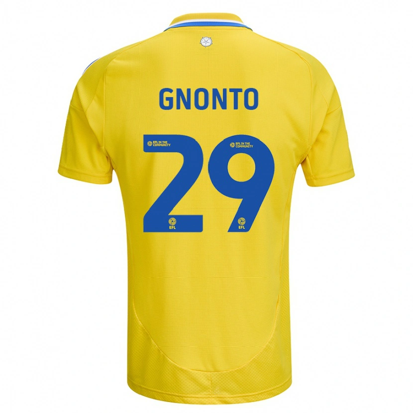Danxen Bambino Maglia Wilfried Gnonto #29 Giallo Blu Kit Gara Away 2024/25 Maglietta