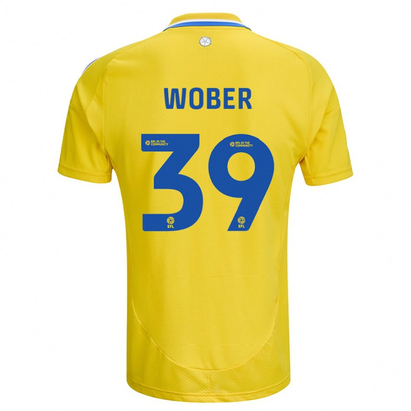 Danxen Bambino Maglia Maximilian Wöber #39 Giallo Blu Kit Gara Away 2024/25 Maglietta