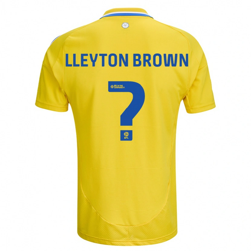 Danxen Bambino Maglia Lleyton Brown #0 Giallo Blu Kit Gara Away 2024/25 Maglietta