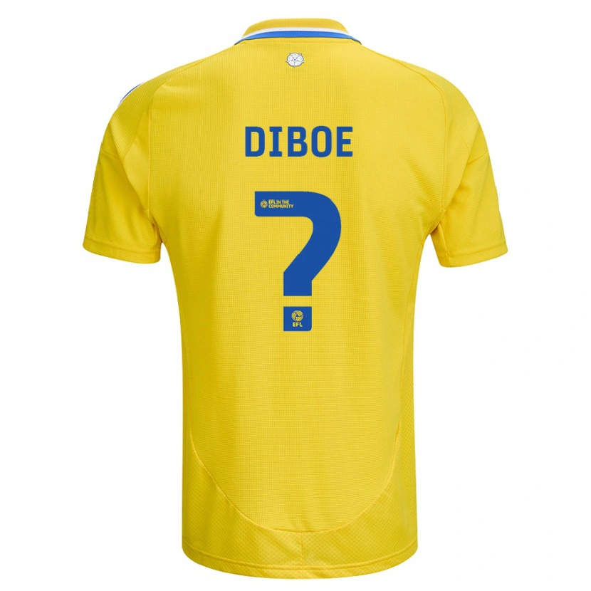 Danxen Bambino Maglia Cuba Diboe #0 Giallo Blu Kit Gara Away 2024/25 Maglietta