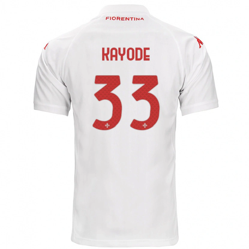 Danxen Bambino Maglia Michael Kayode #33 Bianco Kit Gara Away 2024/25 Maglietta