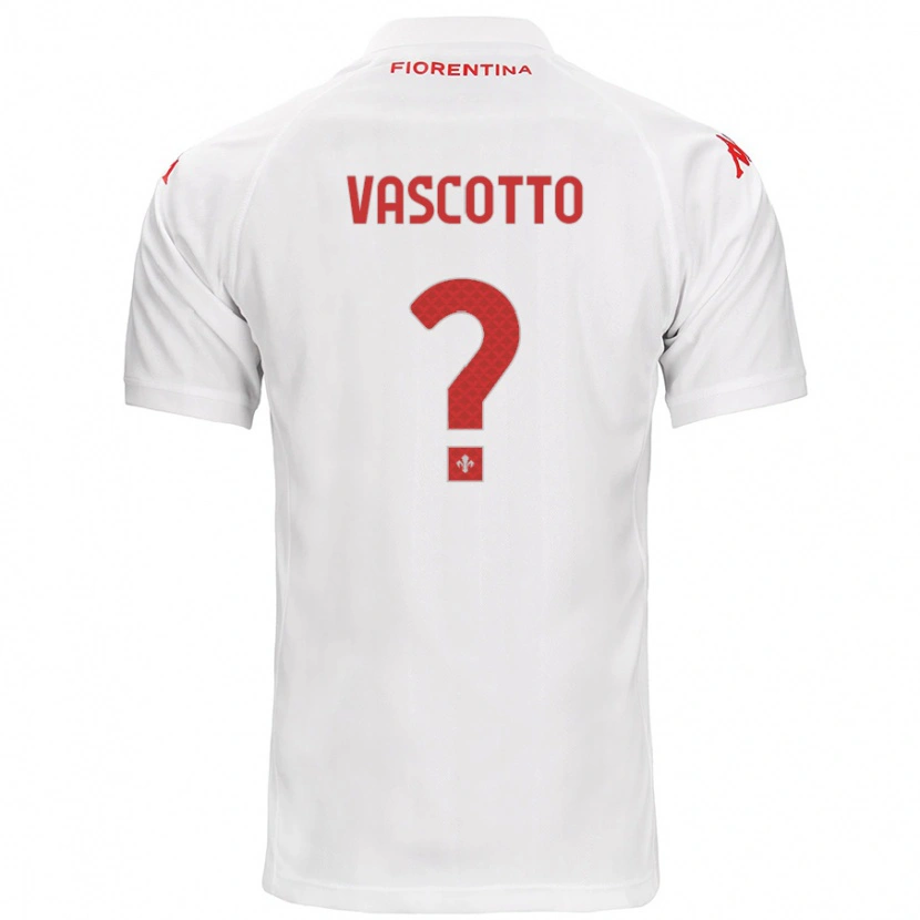 Danxen Bambino Maglia Edoardo Vascotto #0 Bianco Kit Gara Away 2024/25 Maglietta