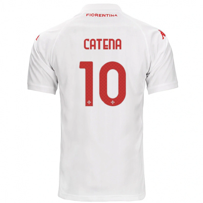 Danxen Bambino Maglia Michaela Catena #10 Bianco Kit Gara Away 2024/25 Maglietta