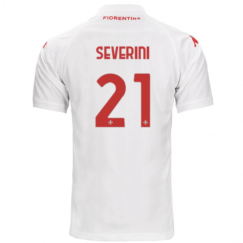 Danxen Bambino Maglia Emma Severini #21 Bianco Kit Gara Away 2024/25 Maglietta