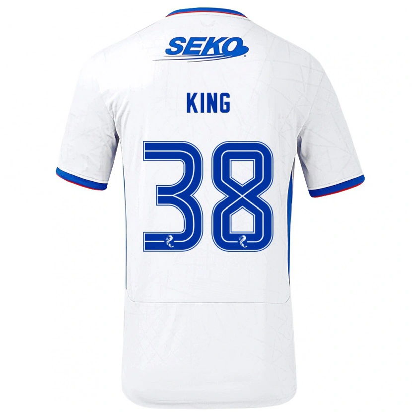Danxen Bambino Maglia Leon King #38 Bianco Blu Kit Gara Away 2024/25 Maglietta