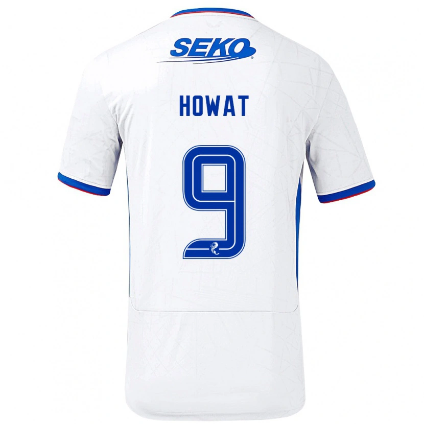 Danxen Bambino Maglia Kirsty Howat #9 Bianco Blu Kit Gara Away 2024/25 Maglietta