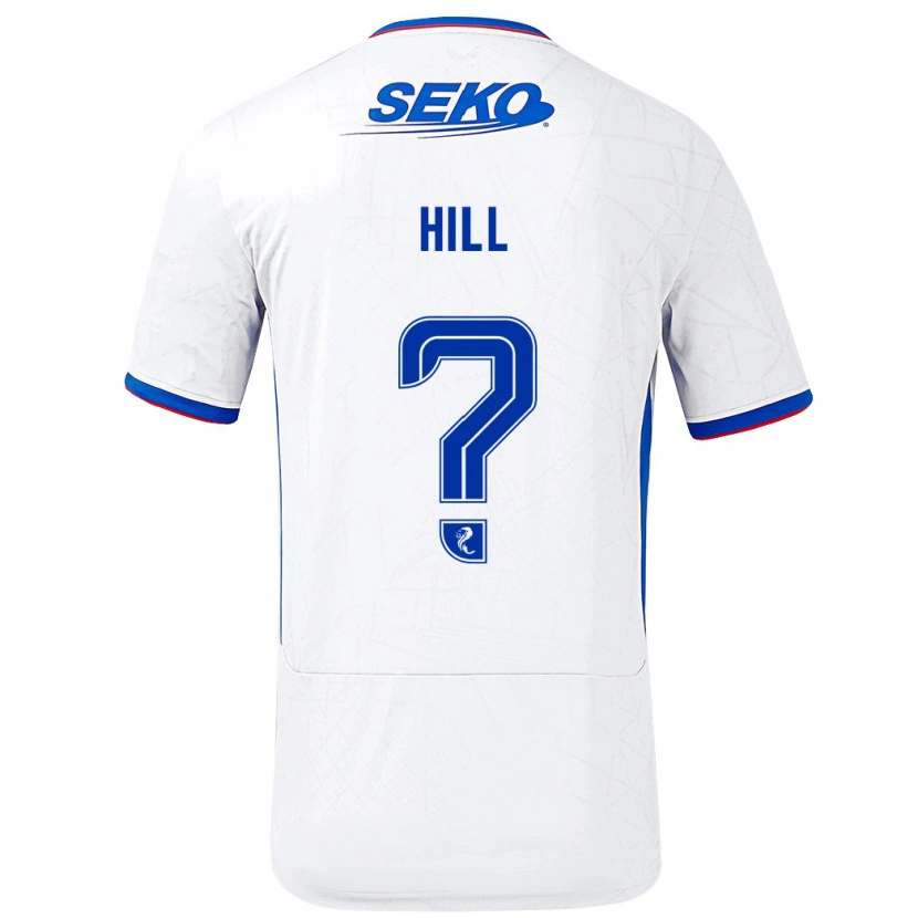 Danxen Bambino Maglia Katherine Hill #0 Bianco Blu Kit Gara Away 2024/25 Maglietta