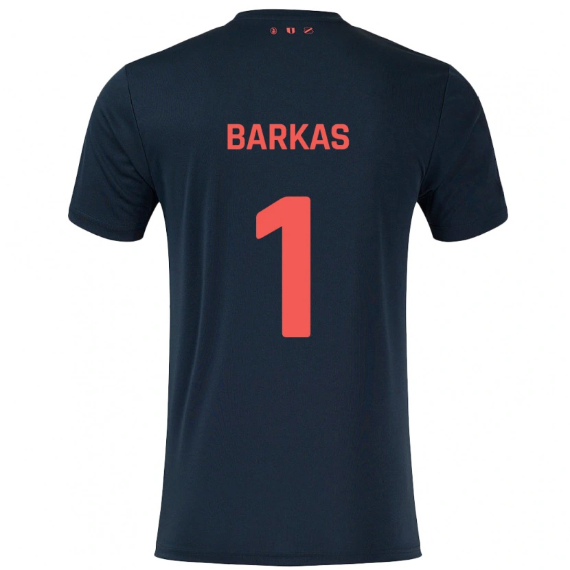 Danxen Bambino Maglia Vasilios Barkas #1 Nero Rosso Kit Gara Away 2024/25 Maglietta