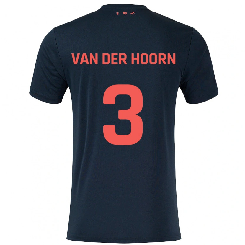 Danxen Bambino Maglia Mike Van Der Hoorn #3 Nero Rosso Kit Gara Away 2024/25 Maglietta