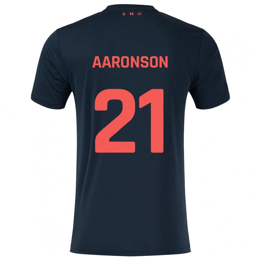 Danxen Bambino Maglia Paxten Aaronson #21 Nero Rosso Kit Gara Away 2024/25 Maglietta