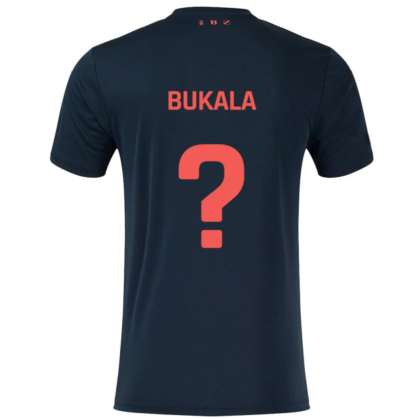 Danxen Bambino Maglia Nordin Bukala #0 Nero Rosso Kit Gara Away 2024/25 Maglietta