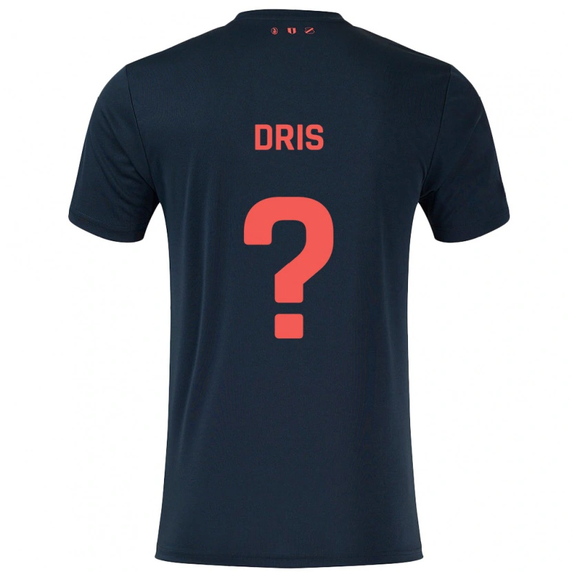 Danxen Bambino Maglia Sofiane Dris #0 Nero Rosso Kit Gara Away 2024/25 Maglietta