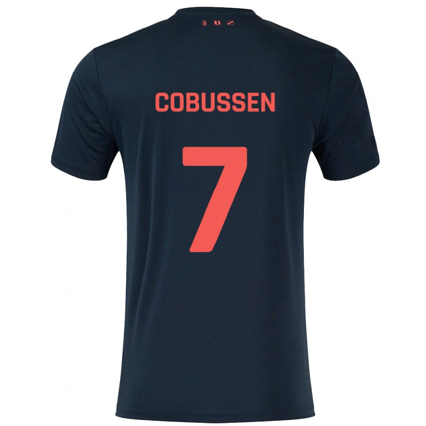 Danxen Bambino Maglia Sophie Cobussen #7 Nero Rosso Kit Gara Away 2024/25 Maglietta