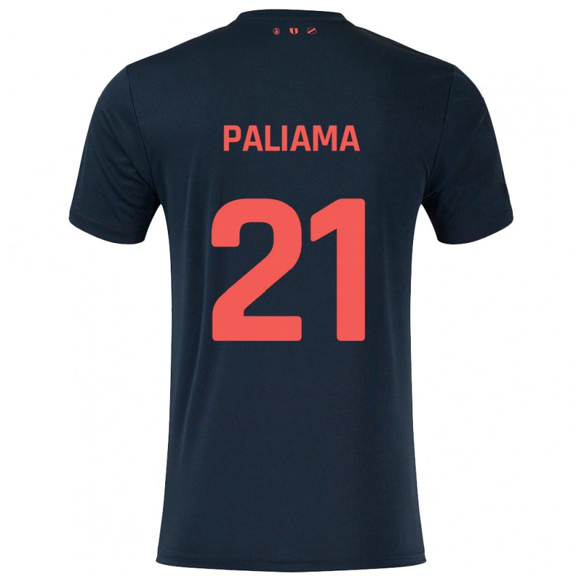 Danxen Bambino Maglia Joni Paliama #21 Nero Rosso Kit Gara Away 2024/25 Maglietta