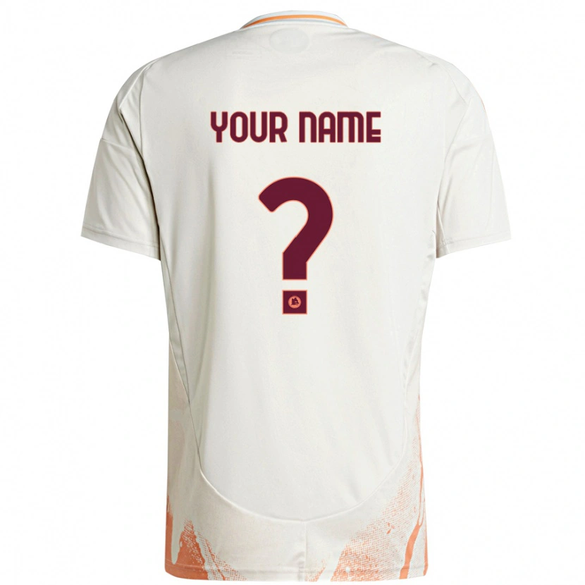 Danxen Bambino Maglia Il Tuo Nome #0 Crema Bianco Arancione Kit Gara Away 2024/25 Maglietta