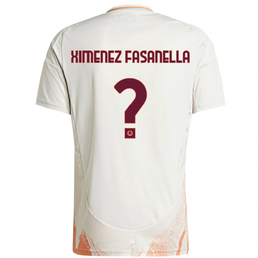 Danxen Bambino Maglia Rafael Ximenez Fasanella #0 Crema Bianco Arancione Kit Gara Away 2024/25 Maglietta