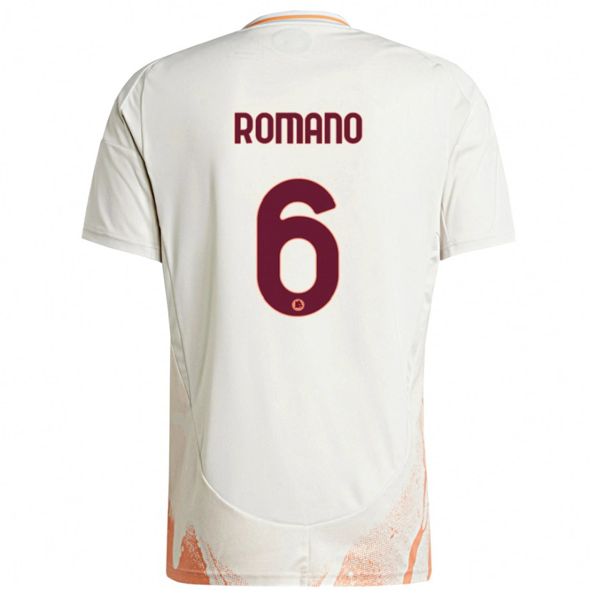 Danxen Bambino Maglia Alessandro Romano #6 Crema Bianco Arancione Kit Gara Away 2024/25 Maglietta