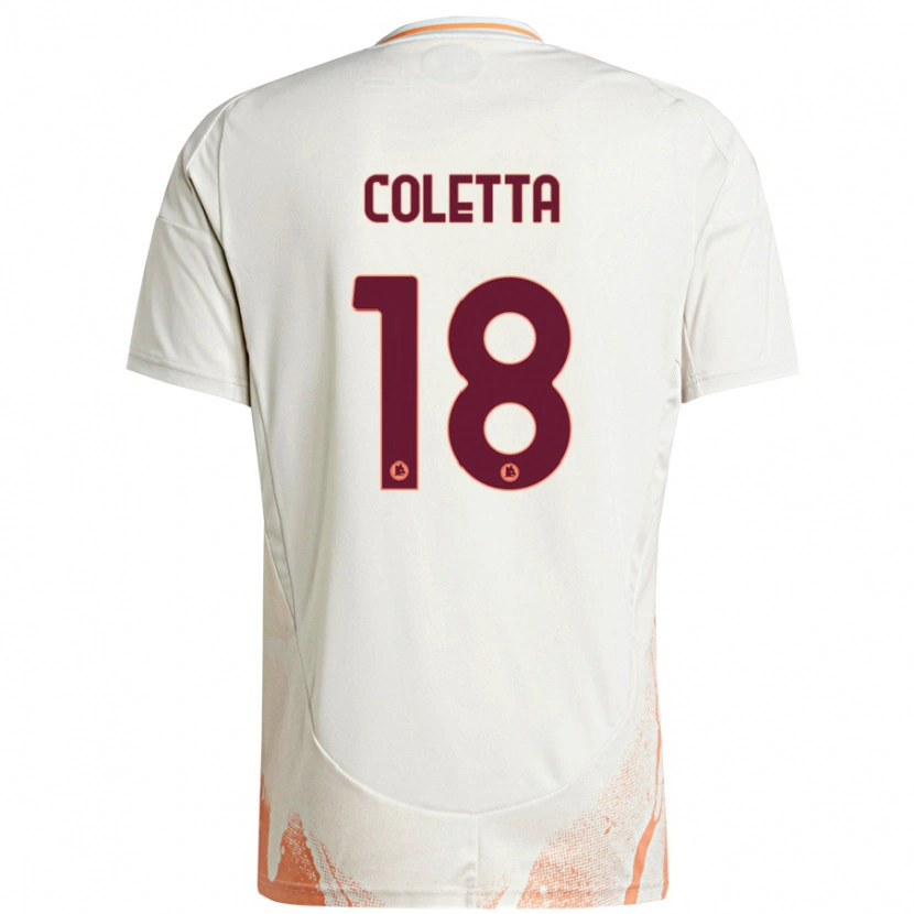 Danxen Bambino Maglia Federico Coletta #18 Crema Bianco Arancione Kit Gara Away 2024/25 Maglietta