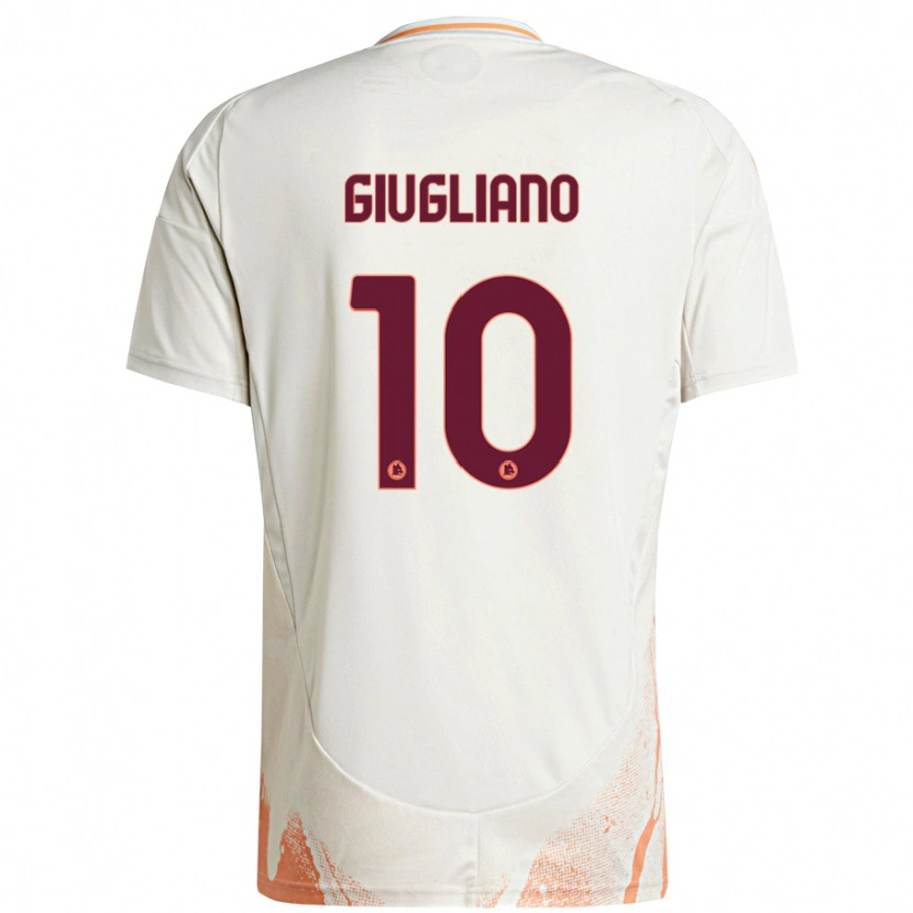 Danxen Bambino Maglia Manuela Giugliano #10 Crema Bianco Arancione Kit Gara Away 2024/25 Maglietta