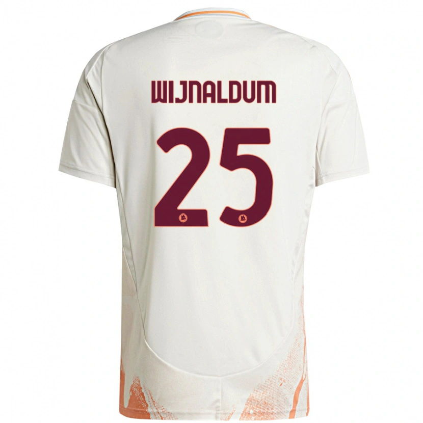 Danxen Bambino Maglia Georginio Wijnaldum #25 Crema Bianco Arancione Kit Gara Away 2024/25 Maglietta