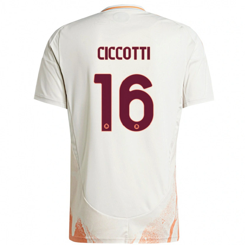 Danxen Bambino Maglia Claudia Ciccotti #16 Crema Bianco Arancione Kit Gara Away 2024/25 Maglietta