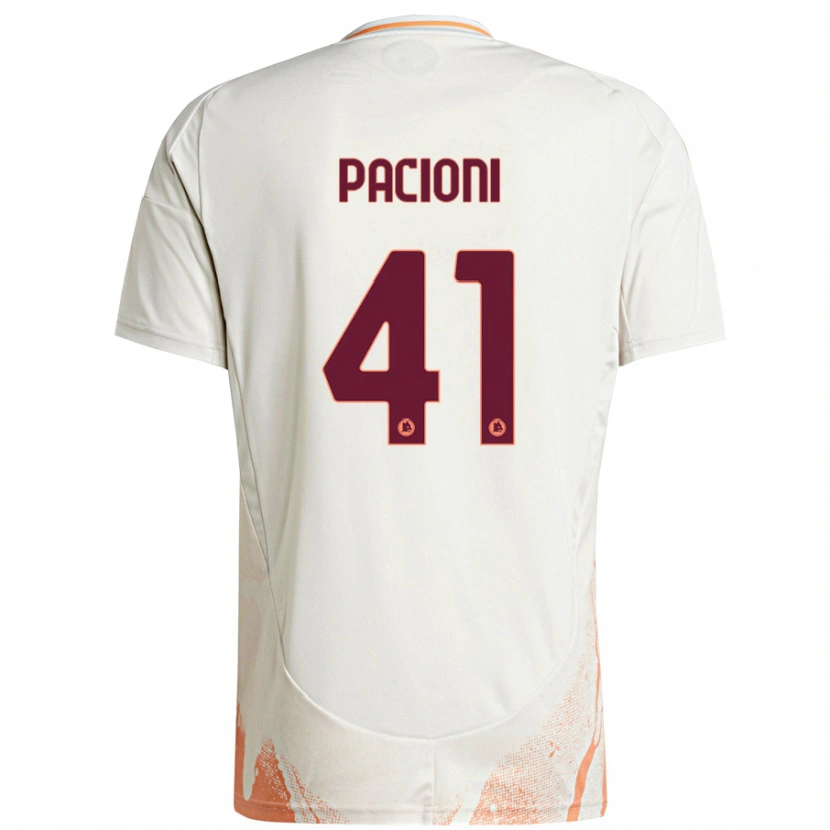 Danxen Bambino Maglia Eleonora Pacioni #41 Crema Bianco Arancione Kit Gara Away 2024/25 Maglietta
