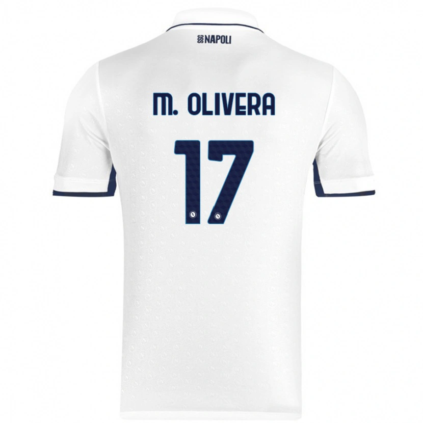 Danxen Bambino Maglia Mathías Olivera #17 Bianco Blu Reale Kit Gara Away 2024/25 Maglietta
