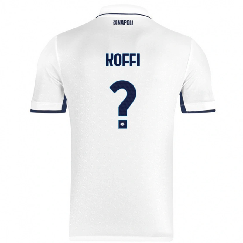 Danxen Bambino Maglia Cedrick Koffi #0 Bianco Blu Reale Kit Gara Away 2024/25 Maglietta