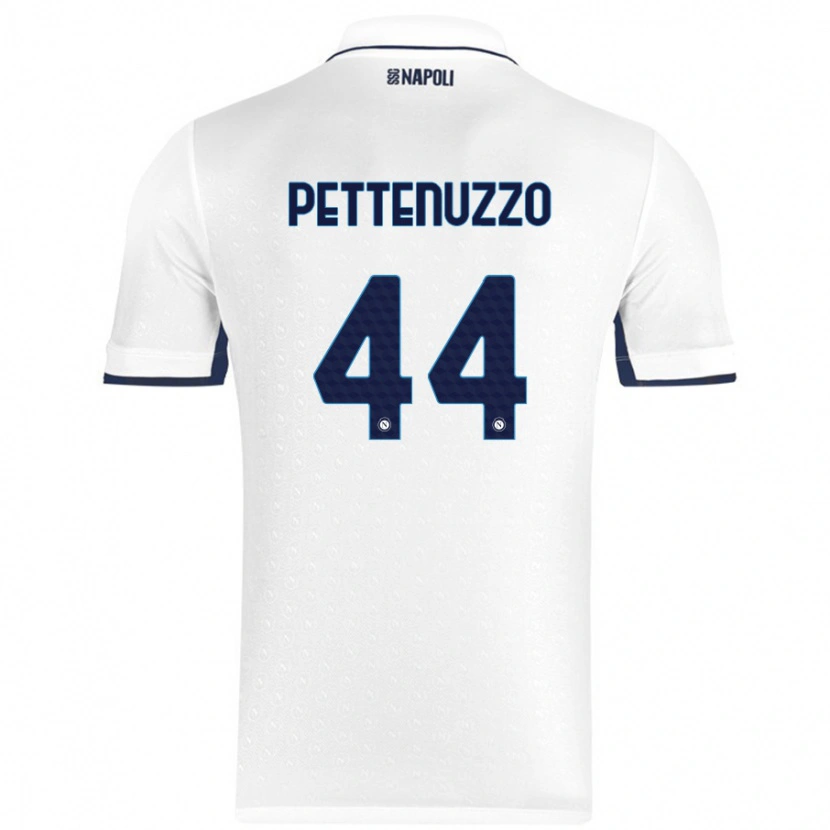 Danxen Bambino Maglia Tecla Pettenuzzo #44 Bianco Blu Reale Kit Gara Away 2024/25 Maglietta