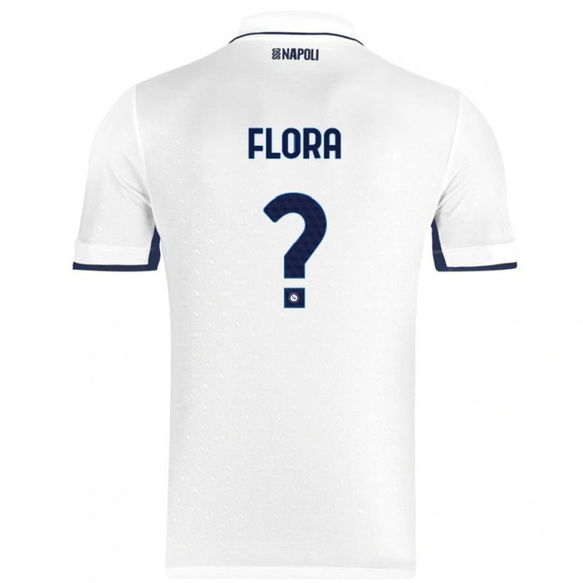 Danxen Bambino Maglia Massimiliano Flora #0 Bianco Blu Reale Kit Gara Away 2024/25 Maglietta