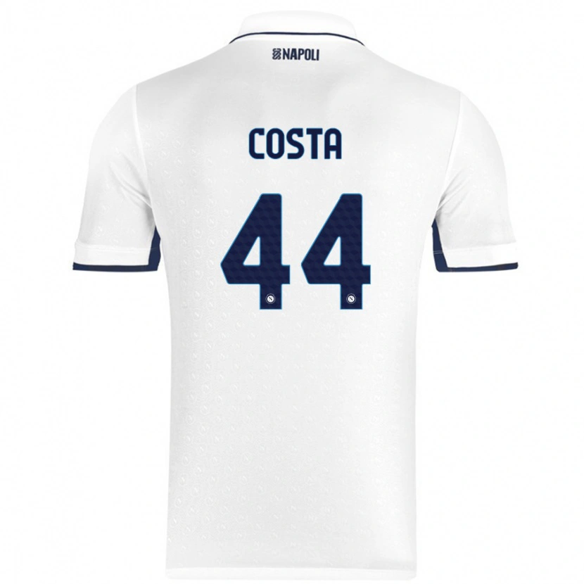 Danxen Bambino Maglia Filippo Costa #44 Bianco Blu Reale Kit Gara Away 2024/25 Maglietta