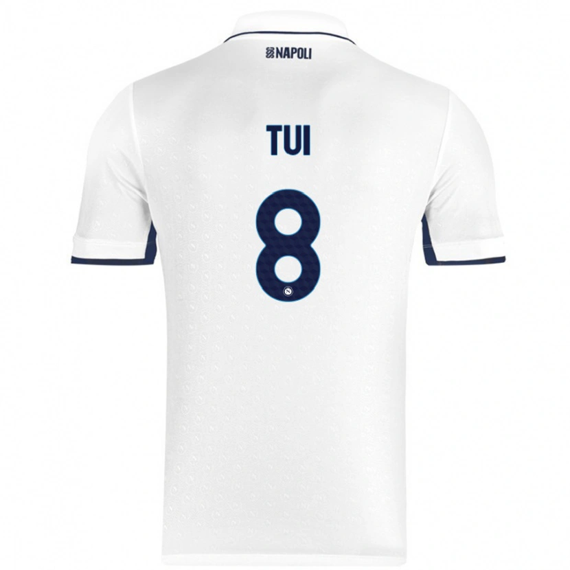 Danxen Bambino Maglia Sara Tui #8 Bianco Blu Reale Kit Gara Away 2024/25 Maglietta