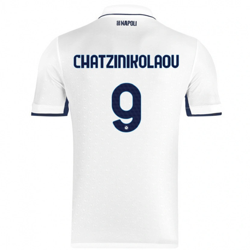 Danxen Bambino Maglia Despoina Chatzinikolaou #9 Bianco Blu Reale Kit Gara Away 2024/25 Maglietta