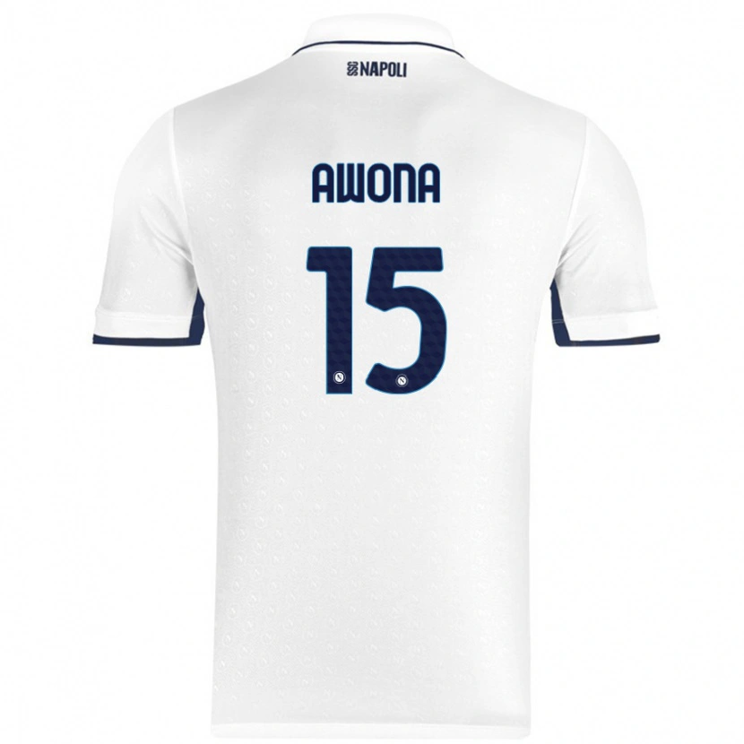 Danxen Bambino Maglia Aurelle Awona #15 Bianco Blu Reale Kit Gara Away 2024/25 Maglietta