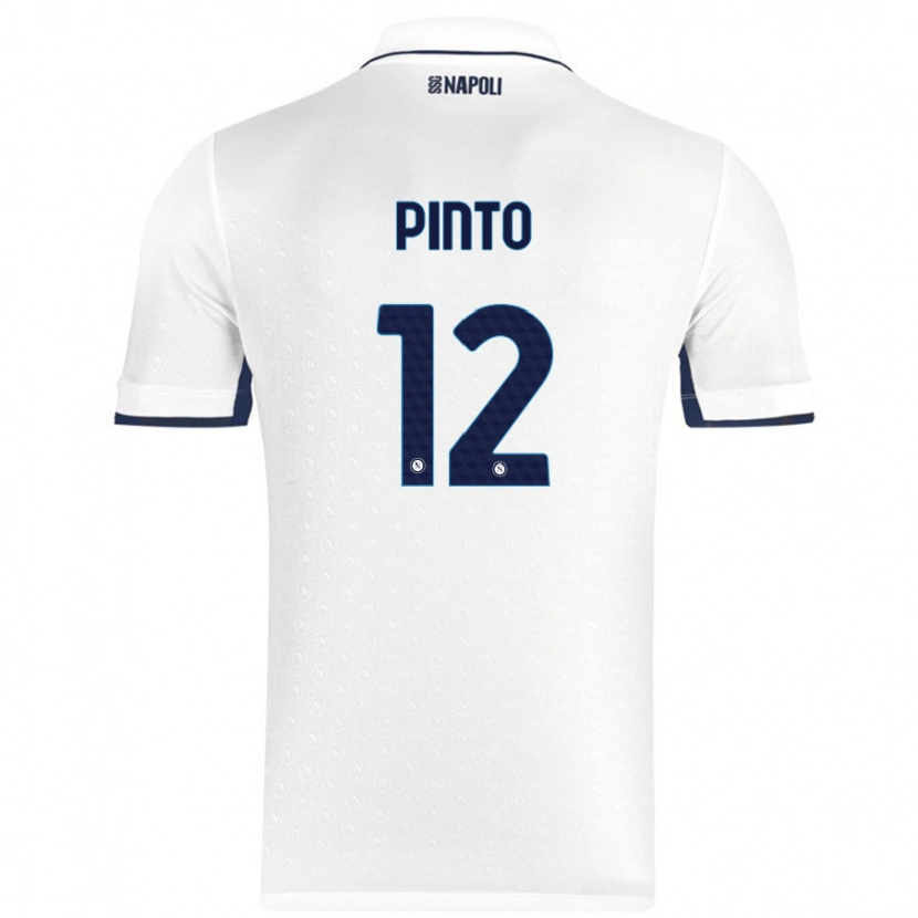 Danxen Bambino Maglia Ciro Pinto #12 Bianco Blu Reale Kit Gara Away 2024/25 Maglietta