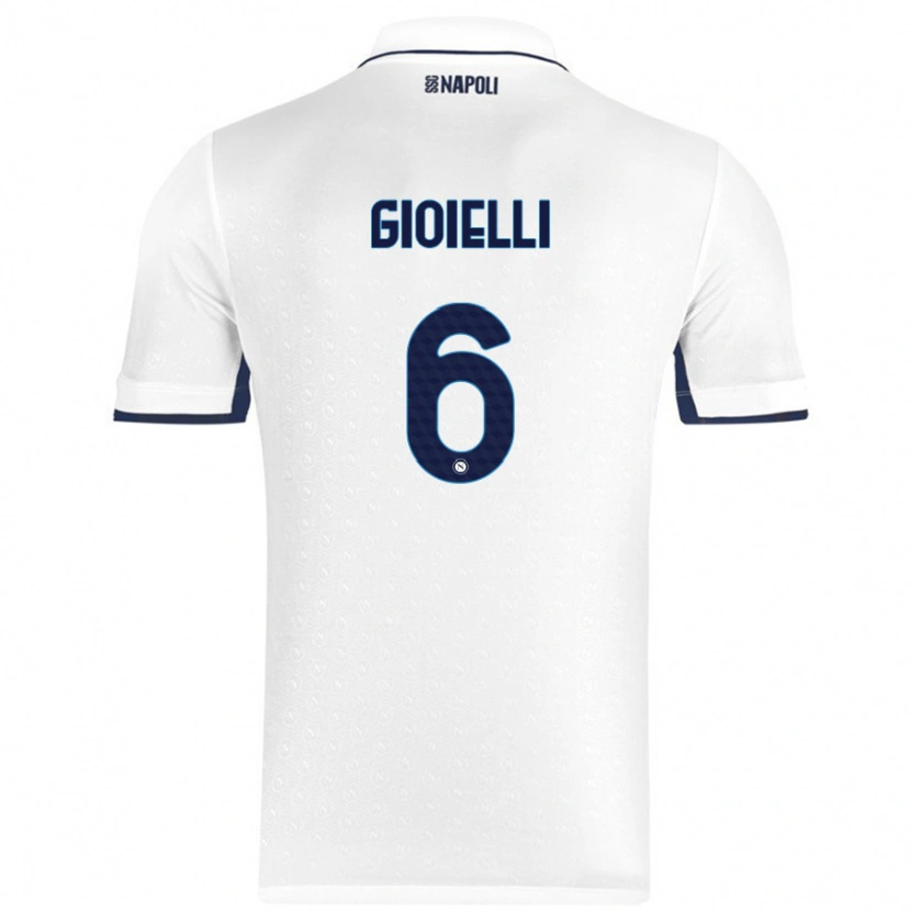 Danxen Bambino Maglia Francesco Pio Gioielli #6 Bianco Blu Reale Kit Gara Away 2024/25 Maglietta